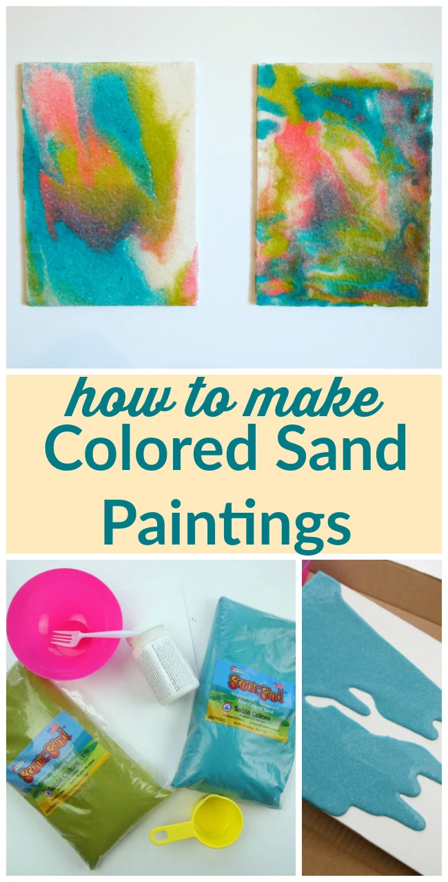 Use colored sand to make gorgeous colored sand paintings! This is a great kids craft, too! Get the full project and supply list in this post.